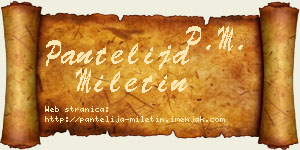 Pantelija Miletin vizit kartica